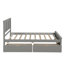 Lit plateforme avec rangement, 2 tiroirs avec roulettes, structure simple-1278693086
