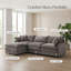 Canapé modulaire en L en chenille de 105 po à 3 places avec repose-pieds beige-828435517