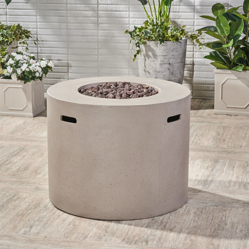 31" ROUND MGO FIRE PIT- 40 000 BTU, Light Grey