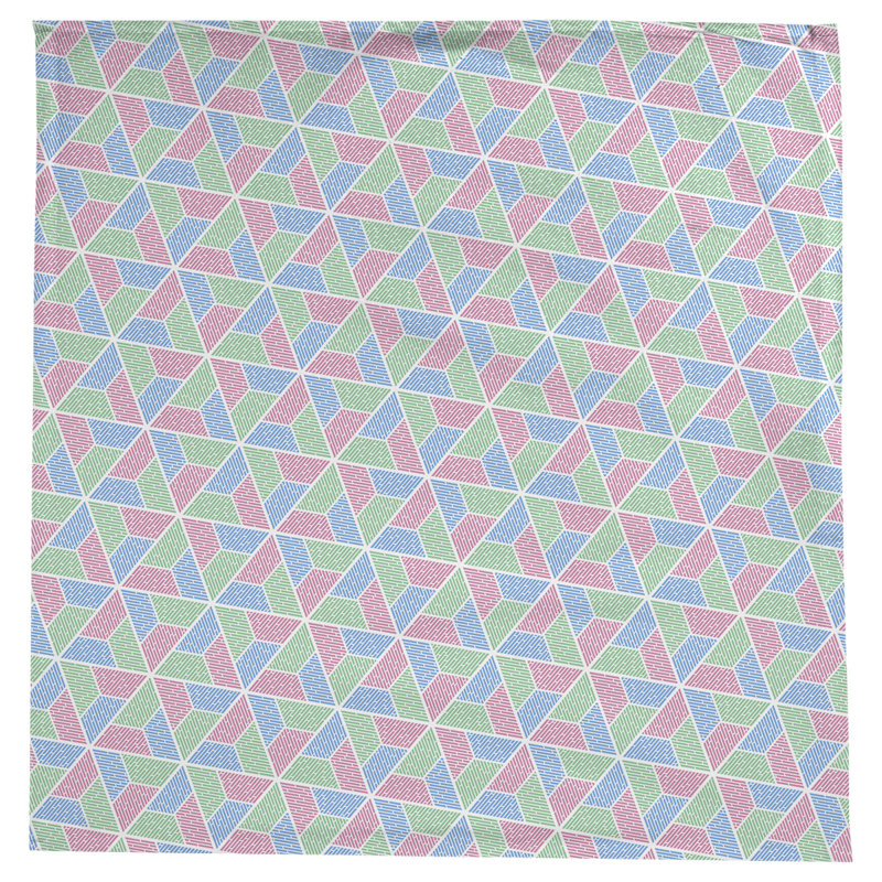 Leffel Trapezoids Tablecloth, Green/Pink/Blue