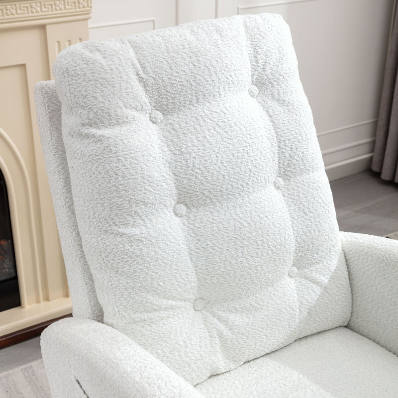 Chaise berçante avec repose-pieds à haut dossier, Duplicata blanc
