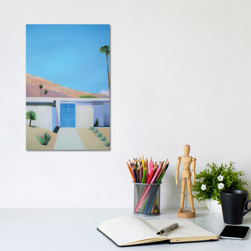 Blue Door 1 Piece Wrapped Canvas Wall Art, 20.32 cm H x 30.48 cm W