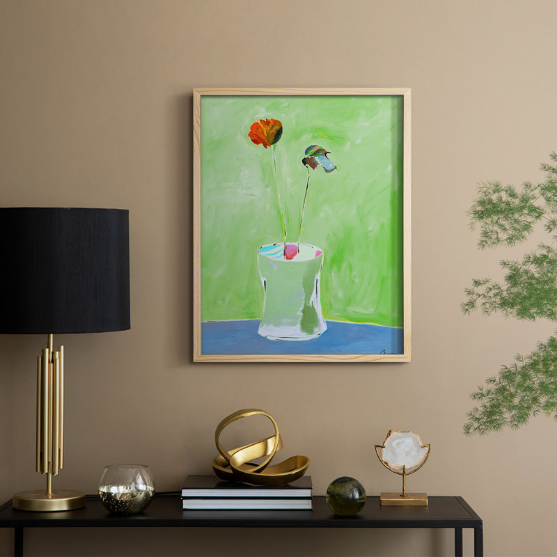Green Day Framed Print - Solid Wood, Natural, 11" H x 9" W