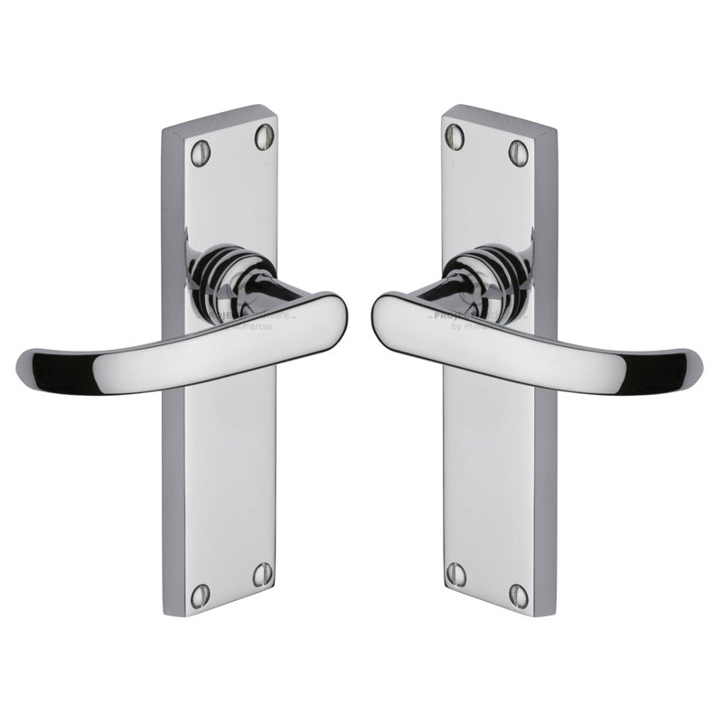 Heritage Brass Project Hardware Door Handle Lever Latch Avon Design, Polished Chrome