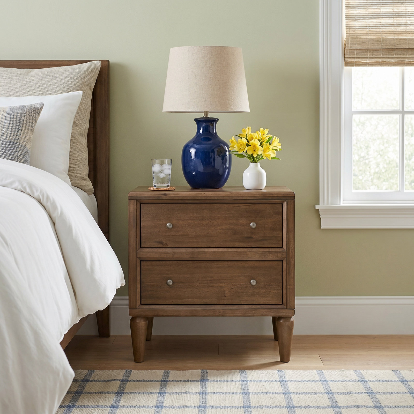 August 2-Drawer Acacia Nightstand