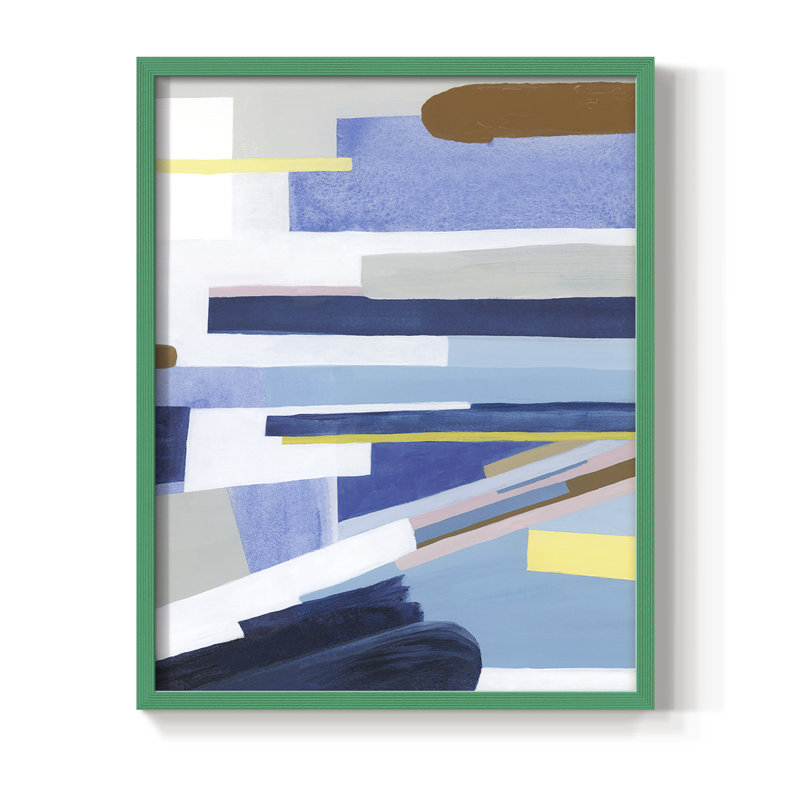 «Passing Cars I», reproduction encadrée - bois massif, Cadre simple vert, H 10 po x l 8 po