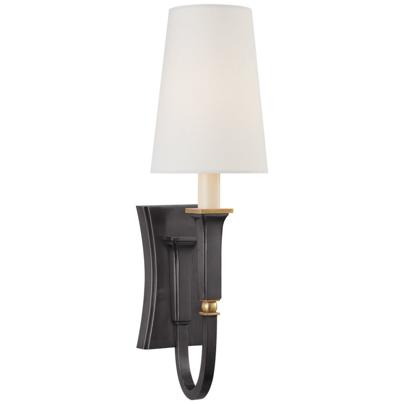 Thomas O'Brien Delphia Small Single Sconce, Bronze/Antique Brass