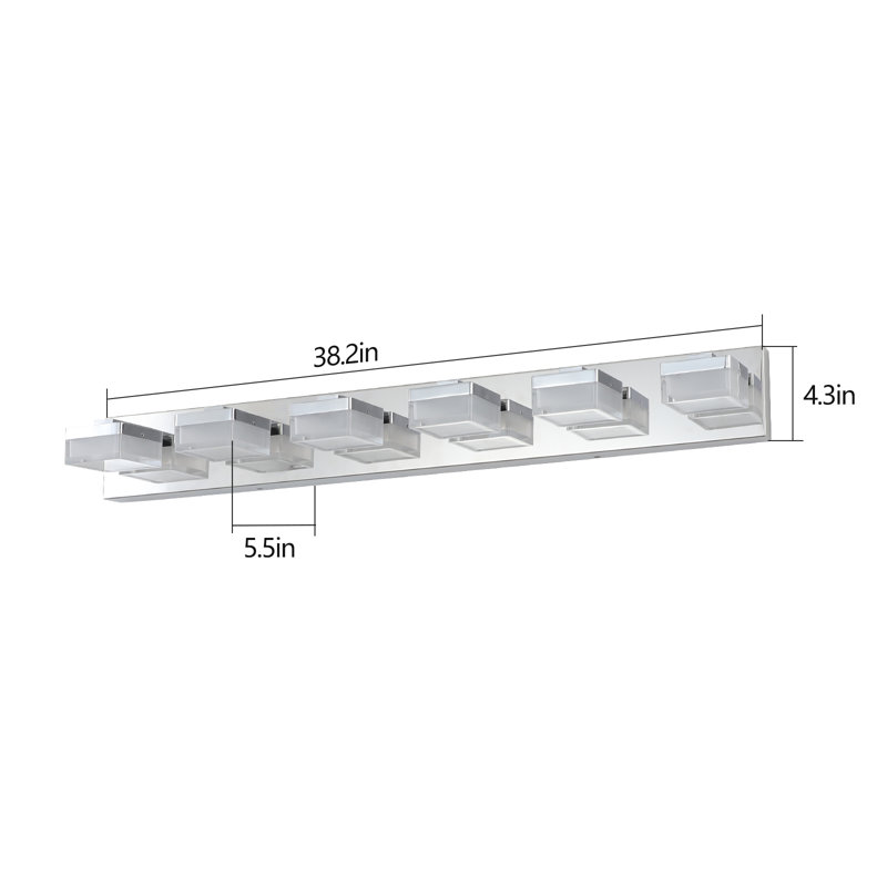 Modern 6-Light Chrome LED Vanity Mirror Light Fixture