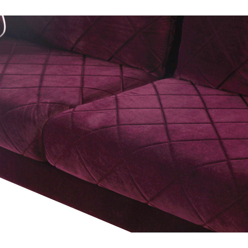 Sipario Vita Velvet Loveseat, Burgundy