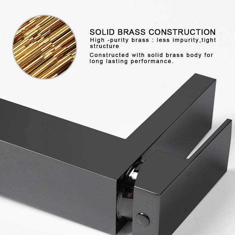 Single Handle Bathroom Faucet, Single Hole Bathroom Faucet, Solid Brass Modern Bathroom Sink Faucet Basin Vanity Square Bathroom Faucet With Pop-Up Drain & Water Supply Hoses
