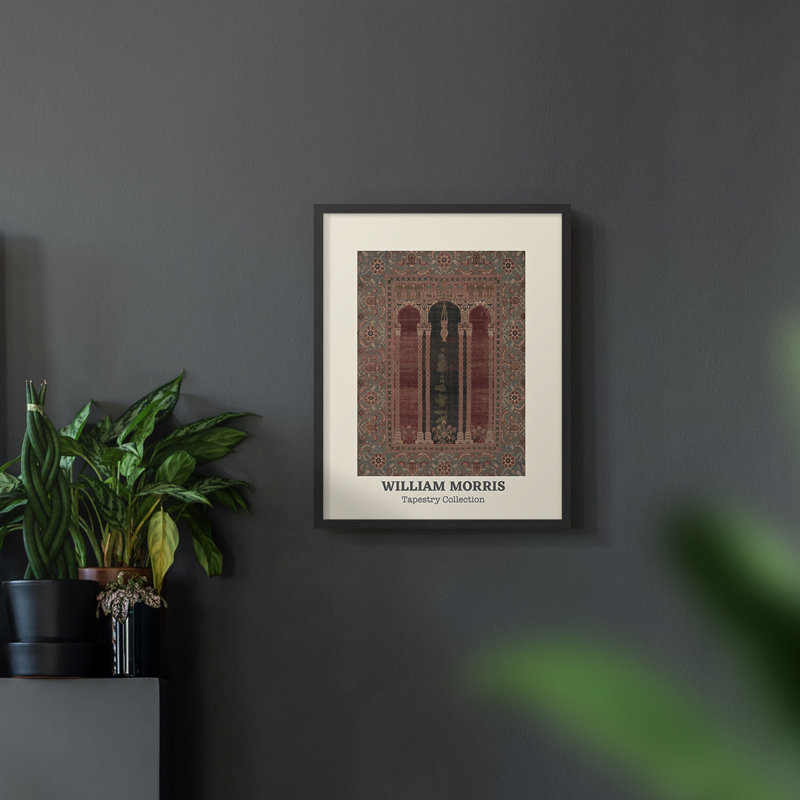 William Morris, reproduction d'art encadrée, Noir, H 14 po x l 11 po