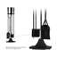 Ensemble d'outils de foyer 5 pièces Charlton Home - Accessoires essentiels essentiels pour foyers - comprend pinces, pelle, balai, tisonnier et support