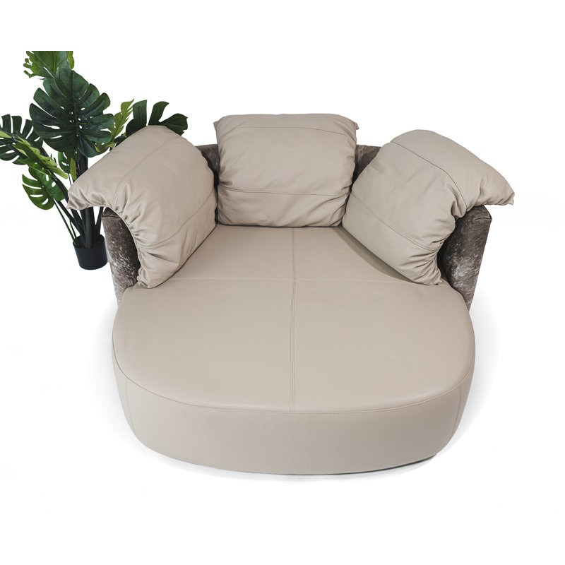 Canapé en cuir, Cuir taupe / cuir véritable