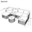 Ensemble de canapé modulaire en rotin 7 pièces avec coussins et coussins épais 7 pièces