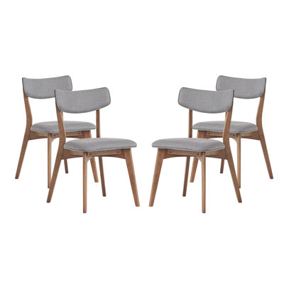 Putnam Upholstered Dining Chairs with Curved Back & Rubberwood Legs 