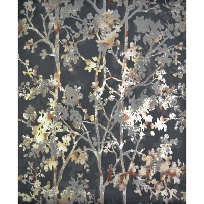 Antonia Vella Floral Metallic Wallpaper Roll by Antonia Vella