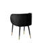 Fauteuil d'appoint en velours noir avec bordure dorée-1052020939