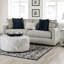 Repose-pieds rond de style transitionnel