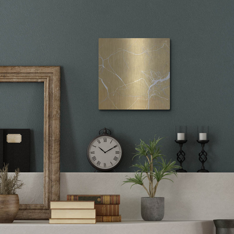  «Gold Marble Variation» par Design Fabrikken, art mural en métal, H 12 po x l 12 po
