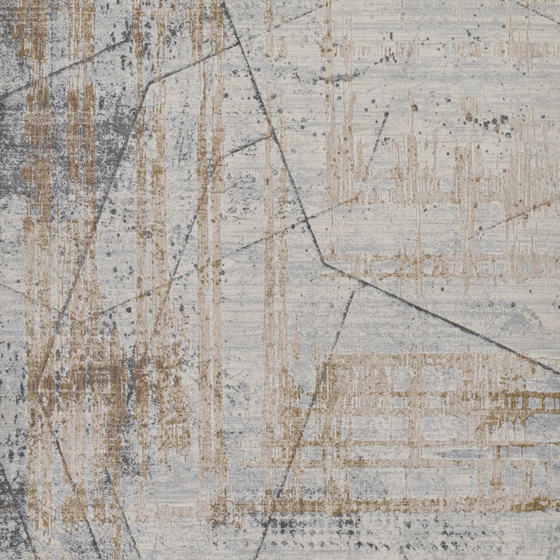 Erla Polyester Blend Abstract Blue Area Rug 7'10" X 10', 7'10" X 10'