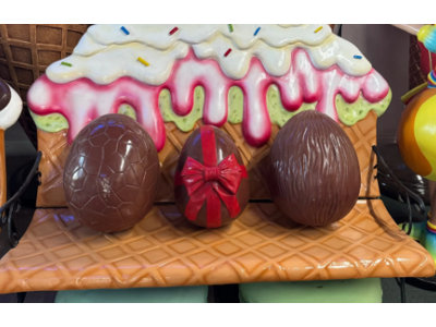 Ribbon Chocolate Easter Egg Over Sized Statue