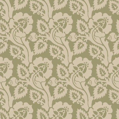 Paisley Briar - Cypress Green Botanical Wallpaper