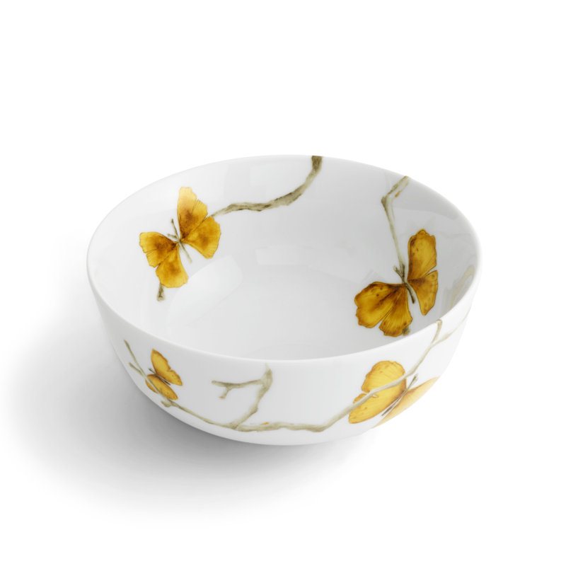 Butterfly Ginkgo Handmade Porcelain Dining Bowl