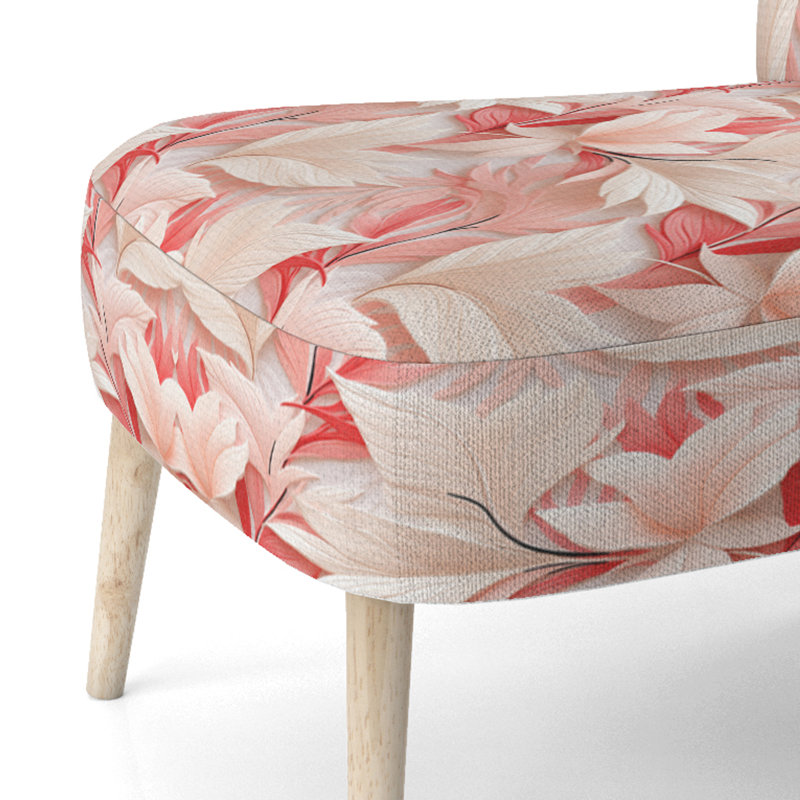 Chaise d'appoint rembourrée A, Motif de lignes tropicales II