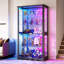 Vitrine en verre de 70,9 pouces de hauteur, vitrine à 5 niveaux avec éclairage RVB et capteurs de présence humaine-959134639
