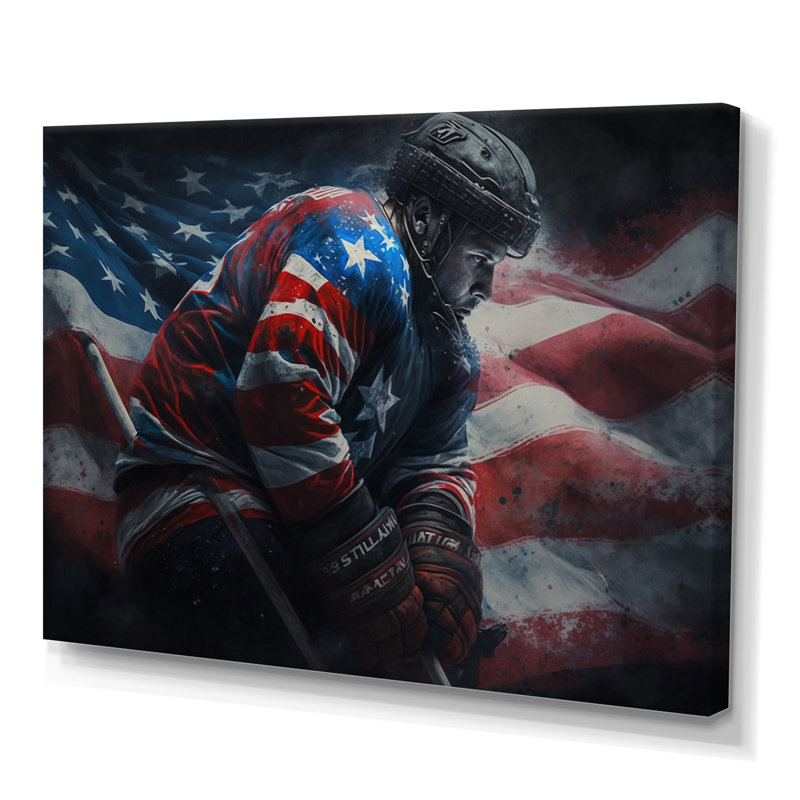 «Hockey Player On Break IV», impression sur toile, H 16 po x l 32 po x P 1 po, Toile tendue