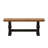Richfield 78" Solid Wood Oak Finish Top Dining Set With X-Back Chairs - 7-Piece, Oak Finish Base Table, Antique Black Base Chairs And Bench-639373128-639373135