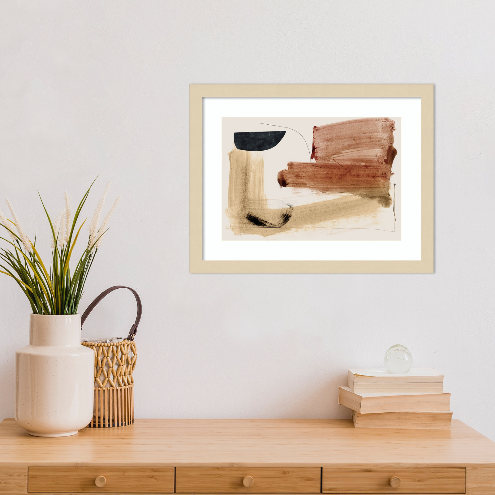 Cooking by Dan Hobday Wood Framed Wall Art Print, Brown, 13" H x 17" W