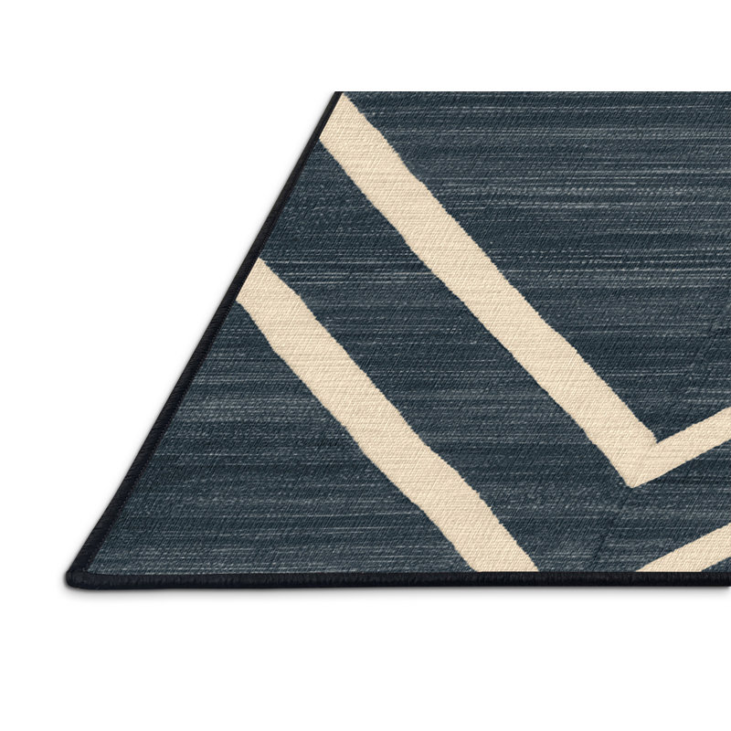  Tapis ivoire lavable rayé ardoise, Rectangle 4pi x 6 pi