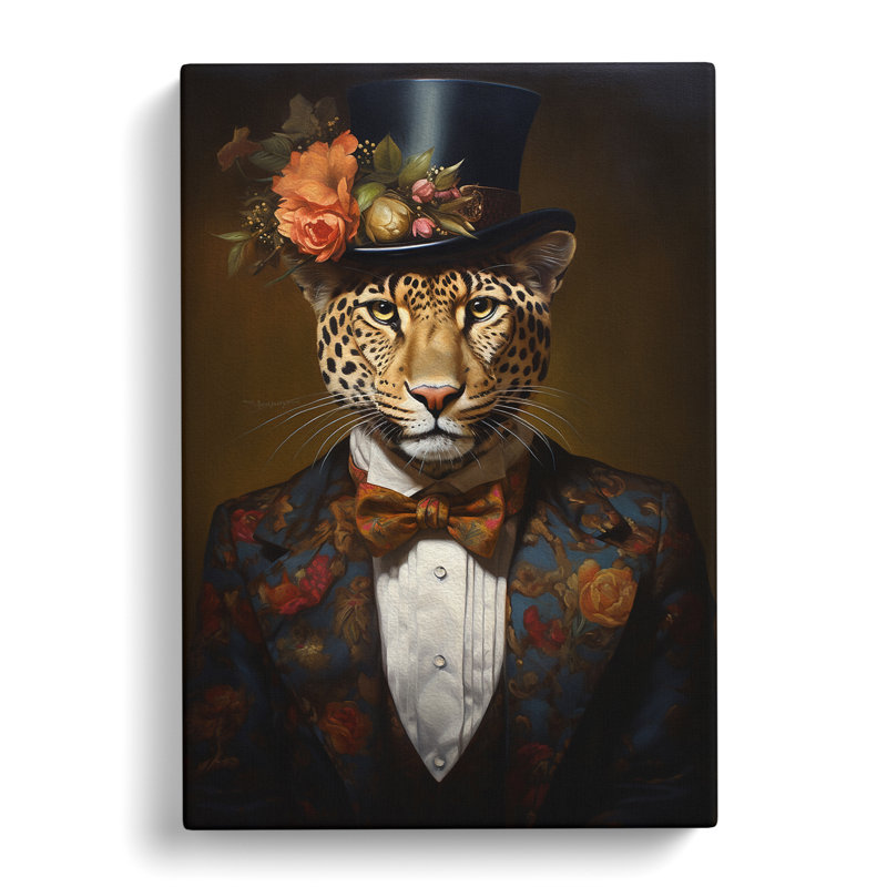 Leopard Victorian - No Frame Print, 60cm H x 40cm W x 3cm D