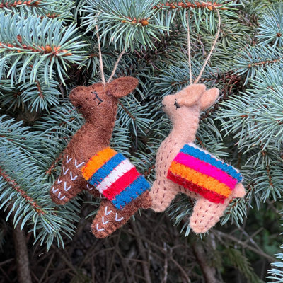 5'' Handmade Fabric Animals Shatterproof Hanging Figurine Ornament