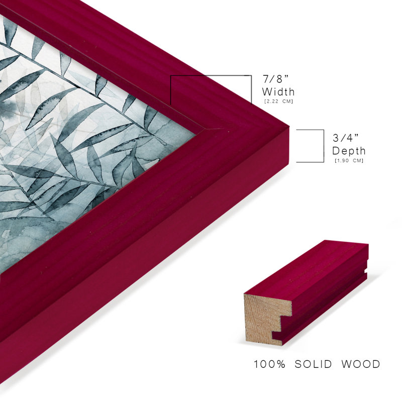Bamboo Whisper II - Impression encadrée avec verre, H 11 po x l 9 po x P 1 po, Rouge