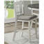 Ensemble de tabourets de bar en bois laqué blanc rétro, mobilier de salle à manger décontracté en tissu 2 pièces