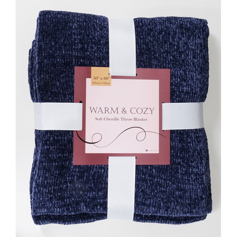 Jeté tissé en chenille, Bleu