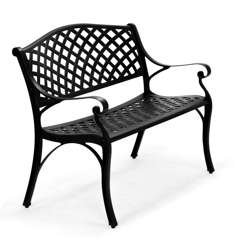 Banc de parc en aluminium thermolaqué Dutra, Noir