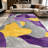 1PC Abstract Wavy Purple Gold Grey area rugs for Living Room, Soft and Comfortable, Suitable for all seasons, easy-to-maintain, machine washable Indoor floor mat, Under Table Farmhouse suitable for living room, dining area, bedroom, entryway, home-129466860