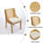 Rattan Dining Chairs, Solid Wood Frame With Decorative Armrests, Linen Upholstered Seat, Rustic Wooden Style Side Chairs For Kitchen