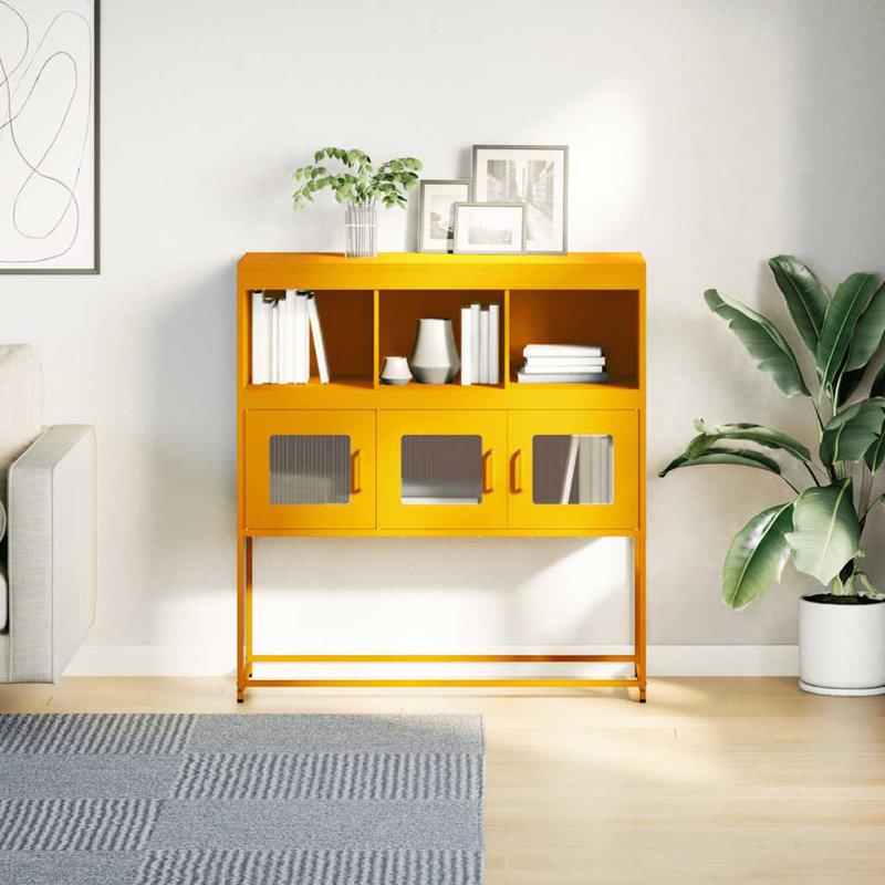 Sideboard 100.5X39x107 Cm Cold-Rolled Steel, Mustard Yellow