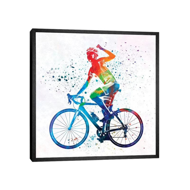 Woman Triathlon Cycling 03 by Paul Rommer - Floater Frame Gallery-Wrapped Canvas Giclée on Canvas, 45.72 cm H x 45.72 cm W