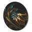 Horloge murale moderne en bois brun et bleu fractal en noir-63618486
