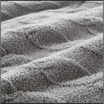 3 Pieces King/Cal King Cable Knit Chenille Comforter Set,Gray