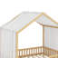 Cadre de lit double pour enfants, cadre de lit pour tout-petits en forme de maison avec balustrades hautes-794158074-794158078