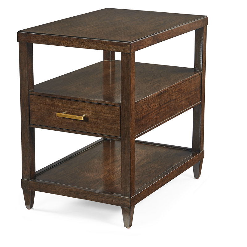 Solid Wood End Table with Storage