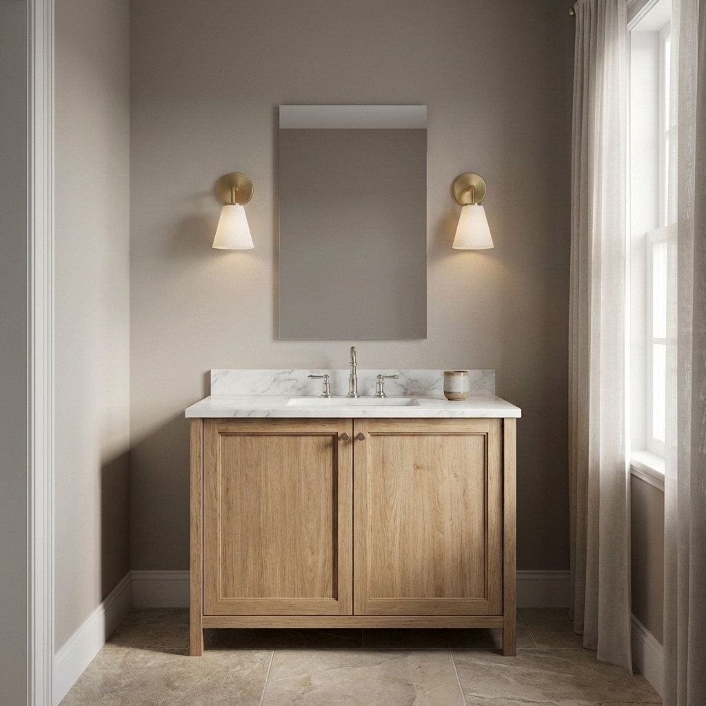 Nabi Vanity Light, 1, Satin Brass, White