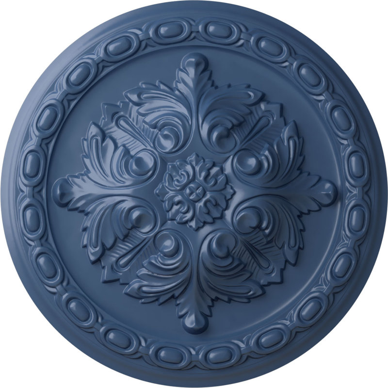 Endurathane Acanthus Ceiling Medallion, 11 3/8"OD x 2"P, Hand-Painted Americana Finish, Americana