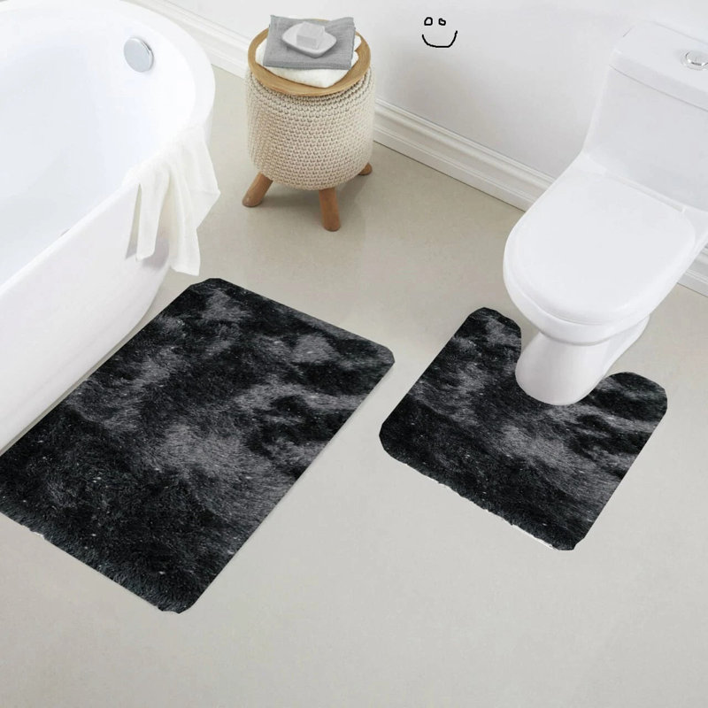 Polypropylene Plastic Non-Slip Bath Mat, Black